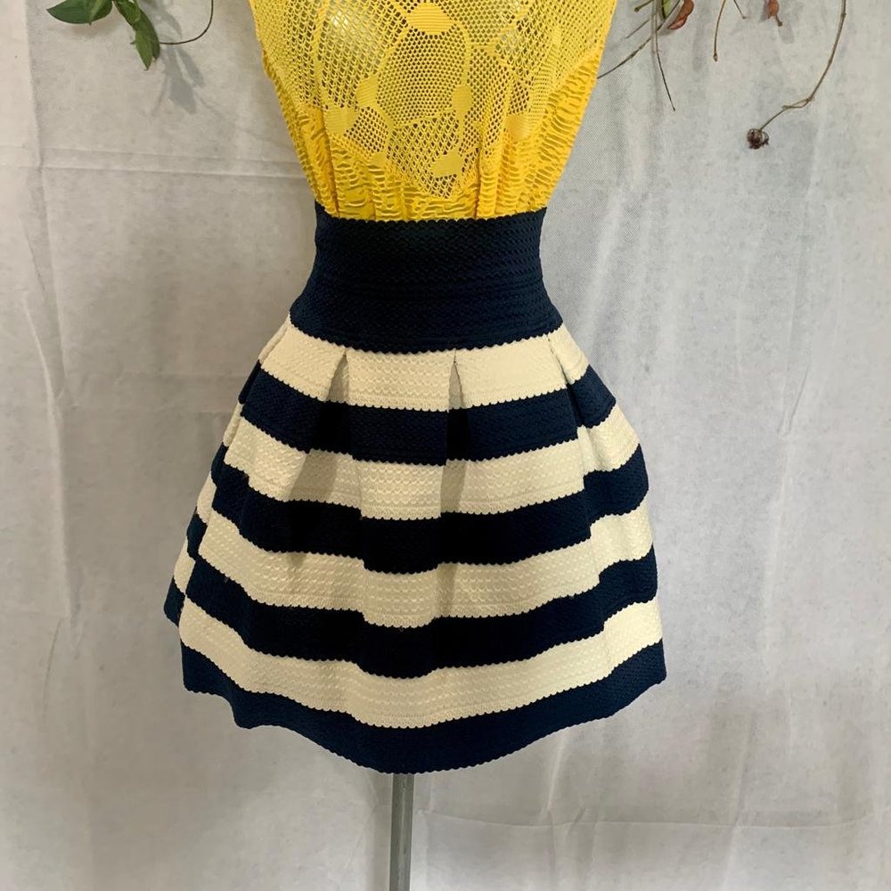 🔴 Marine Blue Spandex Mini Skirt